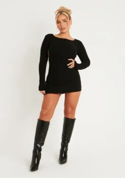 Iona Black Knitted Backless Mini Dress -LA Dress Sales Store me7468 13 10 2022 esmnl jpg f49873de d4ad 4b79 9bbb ac48a7a8cc97