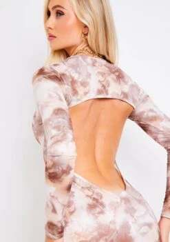 Charlotte Beige Smoke Print Cut Out Back Mini Dress 8 Charlotte Beige Smoke Print Cut Out Back Mini Dress -LA Dress Sales Store reshootprintdress 69487